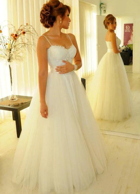 Tulle Wedding Dress Ball-gown/princess Sweetheart Long/floor-length With Lace