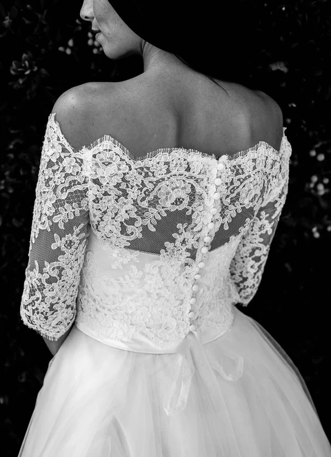 Tulle Ball-gown/princess Off-the-shoulder Ankle-length Lace Wedding Dress