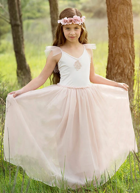 A Line Floor-length V-neck Sleevesless Chiffon Junior Bridesmaid Dresses With Pleated