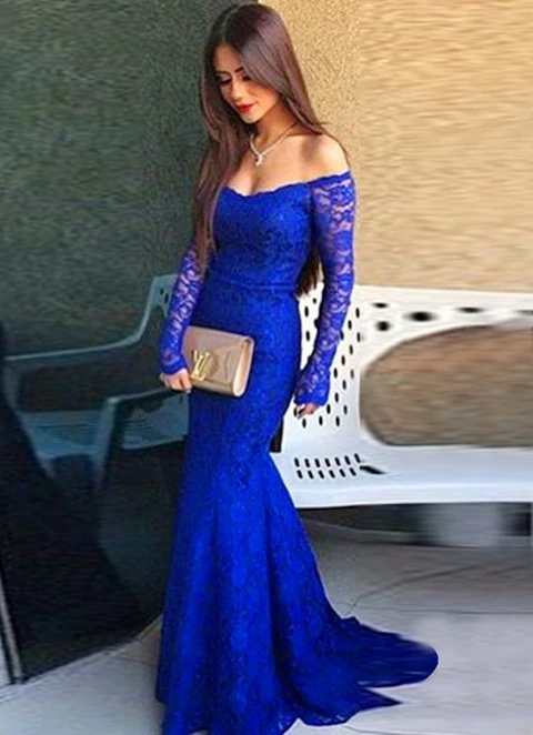 Lace Trumpet/mermaid V-neck Long/floor-length Dresses