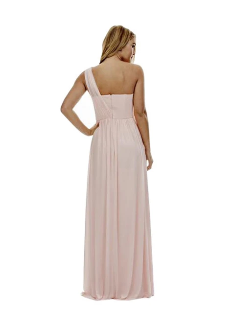 Chiffon A-line One-shoulder Long/floor-length Bridesmaid Dress