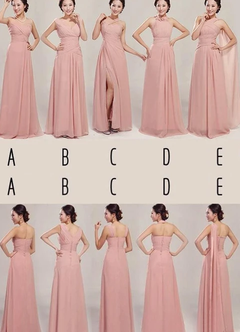 A-line Pleated Zipper Back Floor-length Bridesmaid Dresses