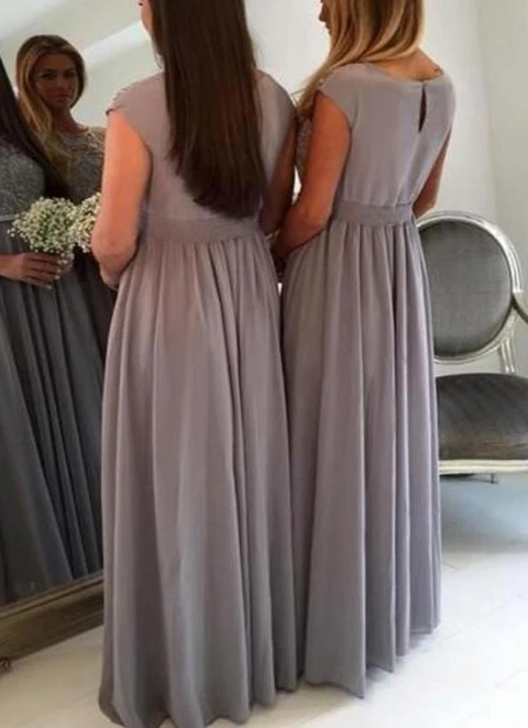 Chiffon Bridesmaid Dresses A-line Scoop Floor-length With Appliqued