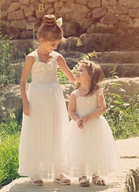 Ball-gown/princess Floor-length Sweetheart Sleevesless Chiffon Flower Girl Dresses With Bowknot