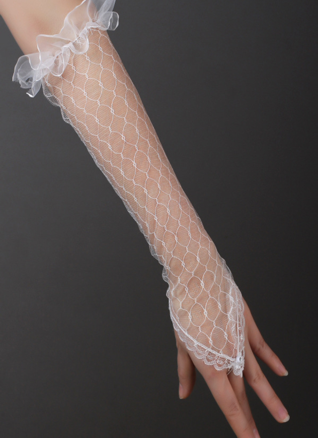 Lace Long Fingered Bridal Gloves